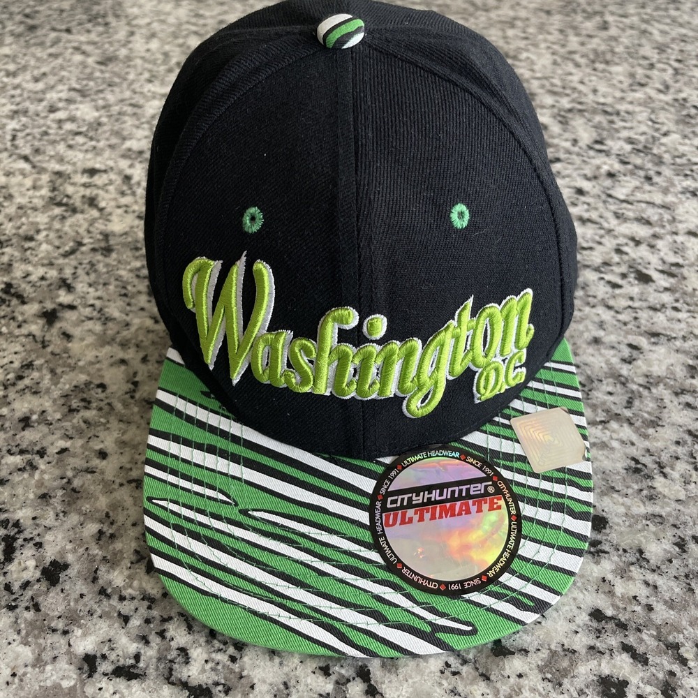 Washington DC‎ City Hunter Hat Adult Ultimate Green black Snapback Washington DC